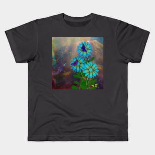 Blue flowers and butterflies Kids T-Shirt